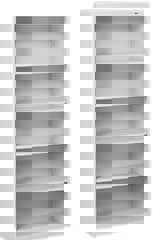 Metal Bookcase, Five-Shelf, 34.5w x 13.5d x 66h, Putty